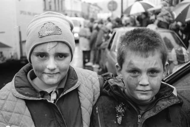 Young revellers at the 1993 Buncrana St. Patrick's Day parade.