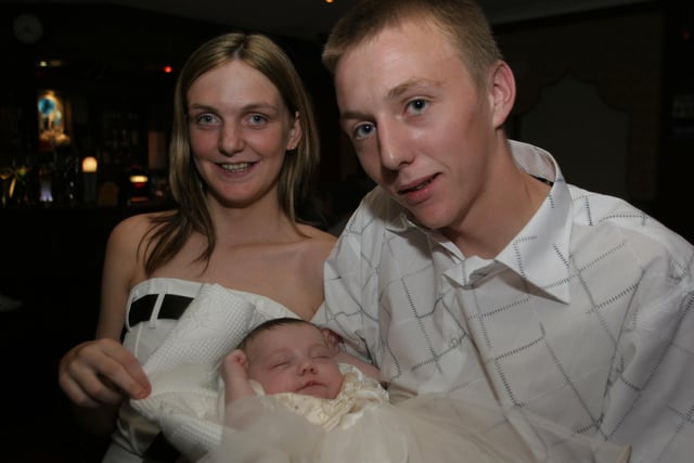Allie-Lee Simpson's baptism with family.