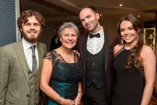 Leon Cullen, Kate Porter, Simon Quigg and Sophie Doran pictured at Londonderry Musical Society’s 60th Anniversary dinner in the White Horse Hotel. Picture Martin McKeown. 14.01.23