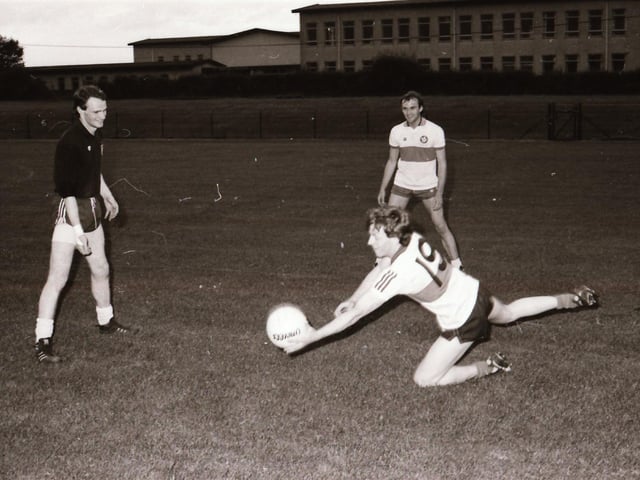 The Derry team training ahead of the Ulster Senior Final.