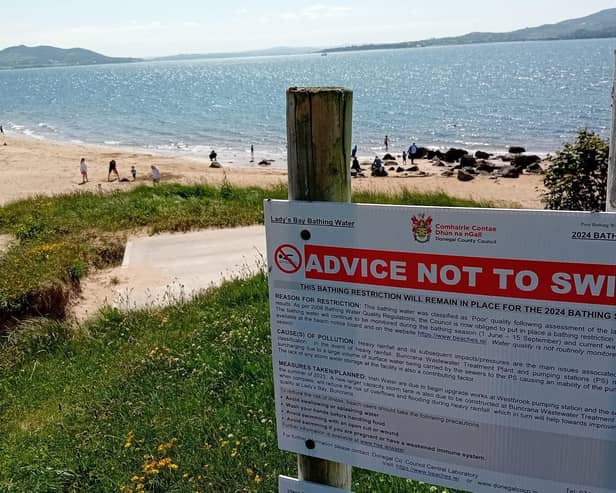 Lady’s Bay, the front shore in Buncrana, is one of only two beaches in the 26 counties that have been deemed 'Poor' due to ‘untreated wastewater’ discharges during periods of heavy rain.