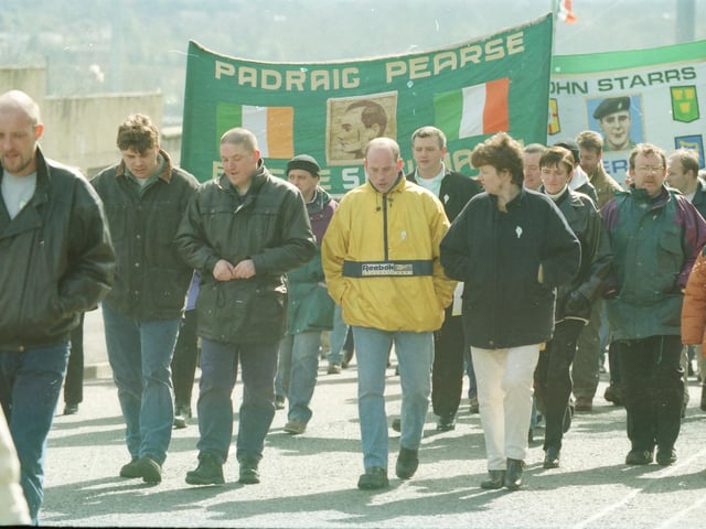 Republicans at the Sinn Féin Easter Rising commemorations in 1998.