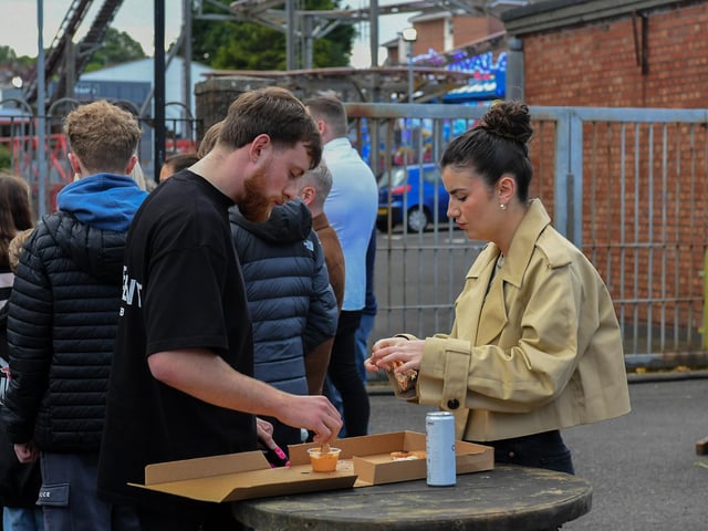 People enjoy street food at the Foyle Maritime Festival. .  Photo: George Sweeney