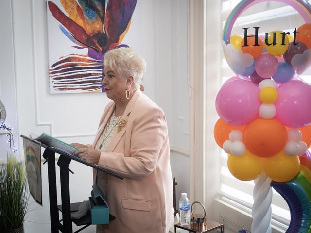 HURT founder Sadie O'Reilly addressing the attendance on Friday morning.