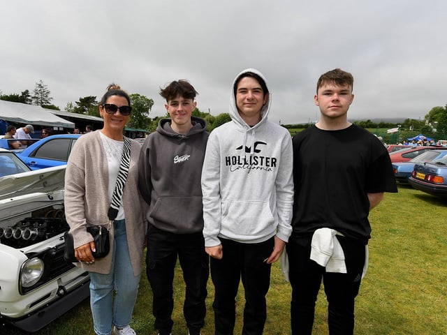 Emma, Germán, Matthew and Teyte, from Buncrana, were at the Muff Vintage Show, held in the Community Park on Sunday. Photo: George Sweeney.