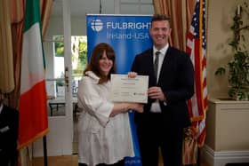 Dr Gerard Walls was presented with with the award at a ceremony in the U.S. Ambassador’s Residence. .Fulbright Ireland-USA Picture Conor McCabe Photography.