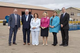 Princess Anne paid a flying visit to Fleming Agri Products in Derry on Thursday when she met staff and apprentices at the Newbuildings facility.