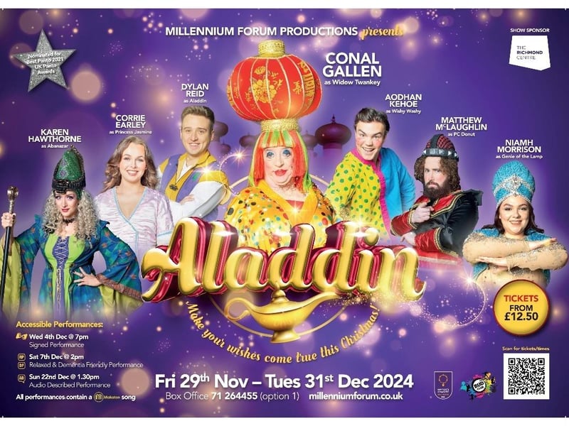 This magical adventure story will be brought to life in a spectacular production complete with stunning sets, beautiful costumes and lots of comedy. Conal Gallen returns as the Forum’s Dame in this all singing, all dancing festive show. With an all local and Northern Irish cast, this sparkling festive treat is guaranteed fun for all the family. Catch the show on November 29 till December 31. Ticket prices are varied.