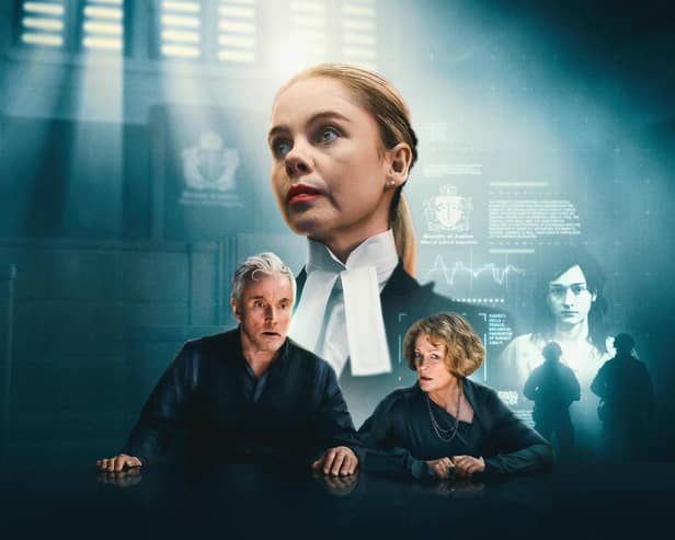 David Sinclair (Ben Miles) / Dione Sinclair (Claire Skinner) / Sarah Willis (Saoirse-Monica Jackson) / Teah Sinclair (India Fowler) : Saoirse-Monica Jackson in 'The Trial.'