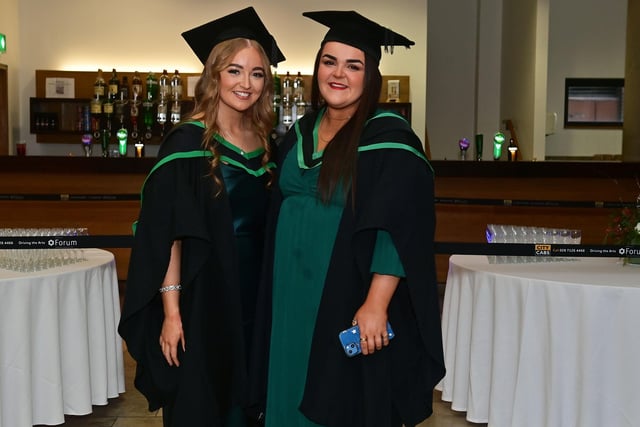 Pacemaker Press 13/12/22
From L-R Kate Devlin from Drumquin and Ellen McBride from Omagh ,Who graduated in Nursing at the Ulster University graduation in the Millennium Forum in Derry on Tuesday.
Pic  Pacemaker:.