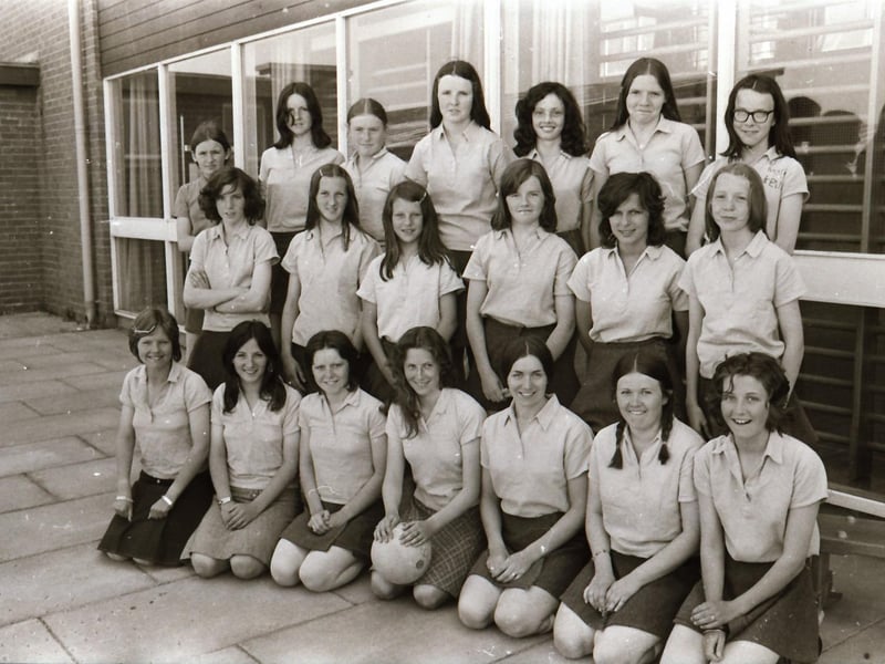 St Brecan's girls pupils pictured on their Sports Day.