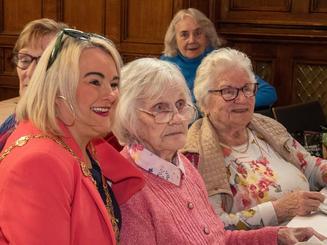 The Mayor Councillor Sandra Duffy hosted final tea dance of her term in the Guildhall on Wednesday. Picture Martin McKeown. 10.05.23