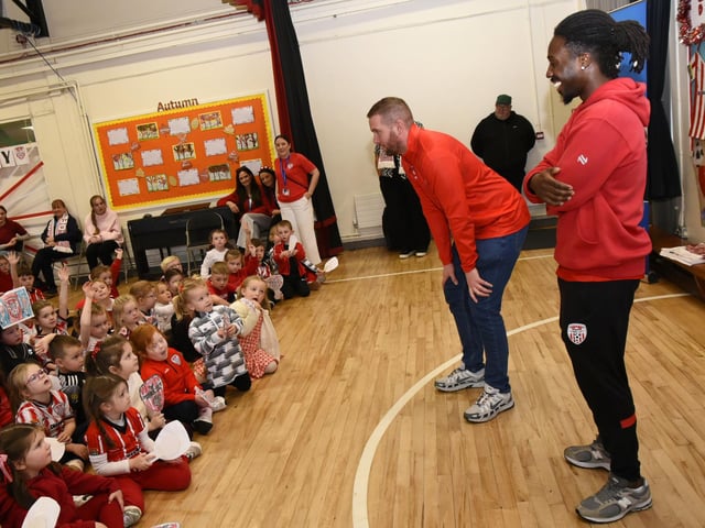 Question Time for Derry City Footballer Kevin dos Santos in Rosemount Primary School