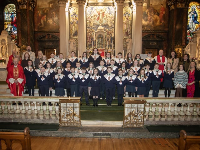 LONG TOWER PS CONFIRMATION. . . . . .Pupils from Long Tower  Primary School, who received the Sacrament of Confirmation from Fr. Declan Boland at St. Columba's Church, Long Tower on Friday last.. (Photo: Jim McCafferty Photography)