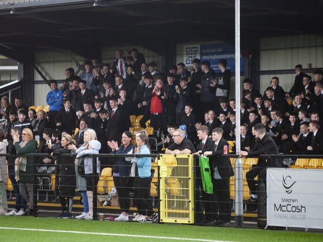 A section of the large support up from Derry for Friday’s u-16 final.