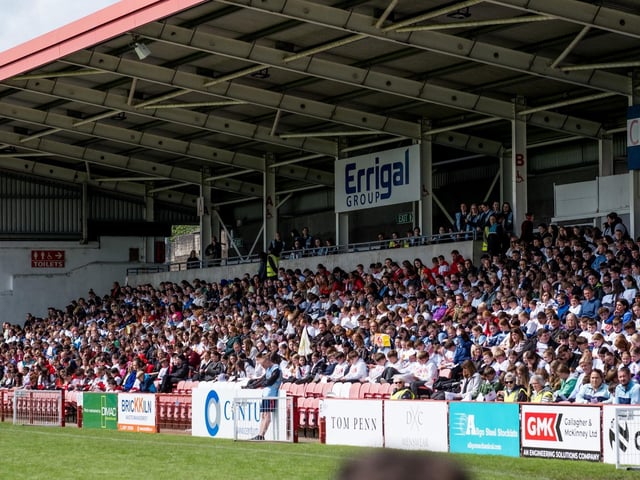 Participants at the Derry Diocese Fan The Flame annual Mass 2025 in Celtic Park.