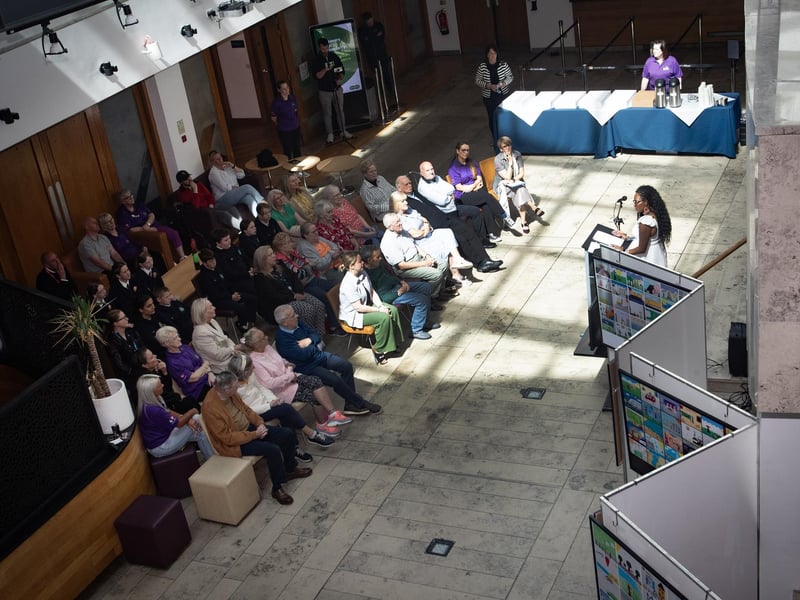 The Mayor of Derry City and Strabane District Council, Lillian Seenoi-Barr addressing the attendance at the Annual DEEDS 'My Perfect Day – Our Perfect Day Exhibition' at the Millennium Forum, Derry on Wednesday afternoon.