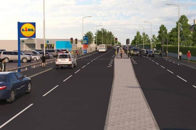 An image showing how a dualled Buncrana Road might look. (DfI)