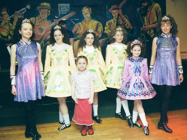 At Kevin Gallagher's 40th birthday party in the PO Club young Demi Gallagher joined Irish dancers Fionnuala Boyle, Stephanie Gallagher, Sarah Higgins, Lisa Curran, Christina Cliiford and Charlene Wade for a demonstration.