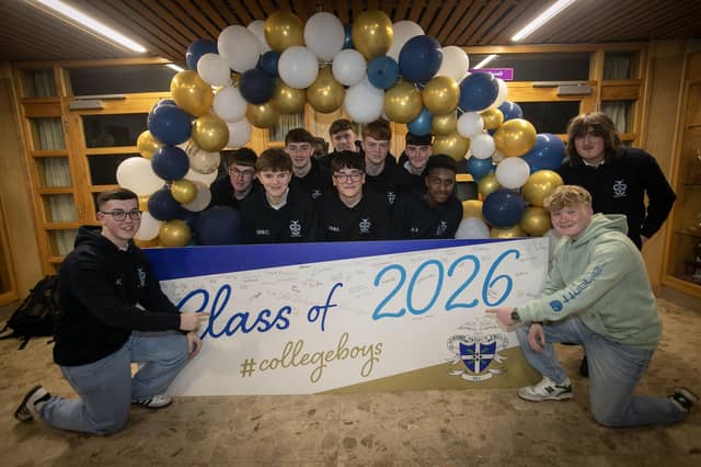 Students from the Class of 2026 pictured after Thursday evening's Valedictory Mass. : .