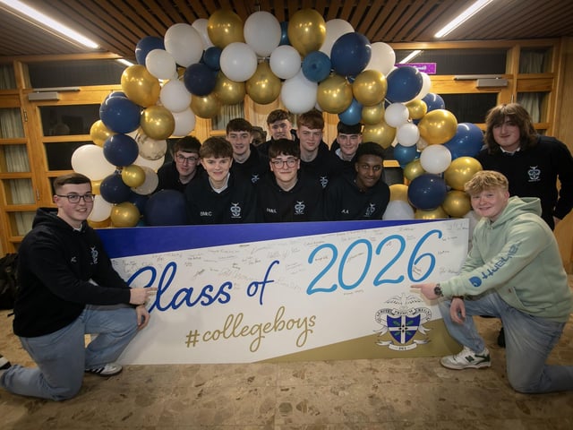 Students from the Class of 2026 pictured after Thursday evening's Valedictory Mass. : .