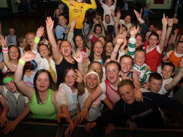 Party revellers at the Community Centre