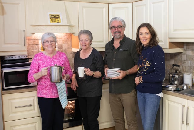 Mary Graham, Sheila Doherty, Gabriel Doherty and Susan O'Donnell doing the teas.