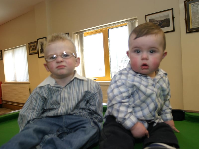 Party celebrations back in 2004: Michael and Chris Wilson.