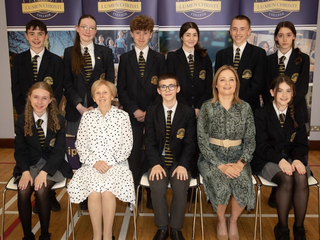 Year 9 Pupil of the Year nominees pictured with Dr Marie Ferris (Principal) and Ms Catherine Hughes (Senior Teacher).