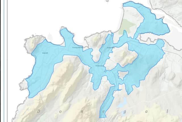 Areas impacted under the Inishowen West Public Water Supply.