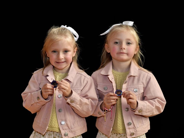 Una and Sadie Hutton achieved joint third place in Under 5 English song at Feis Dhoire Cholmcille. Photo: George Sweeney