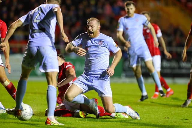 Derry City defender Mark Connolly has claims for a penalty turned down during Monday night’s draw at Sligo Rovers.