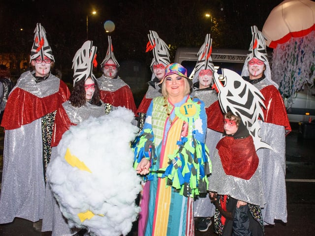On the Ninth Wave, the parade in Derry which brought the annual Derry City and Strabane District Council Halloween Awakening of the Walled City to a dramatic conclusion followed by a fireworks display over the River Foyle. Picture Martin McKeown. 31.10.22