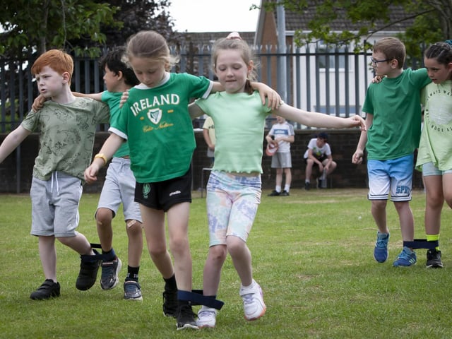 Getting to grips with the three-legged race.