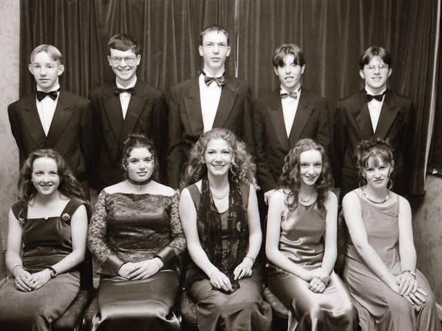 Pictured are students and guests at the Thornhill College and Carndonagh Community School formals in 1996.