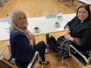 Ciara Ferguson pictured previously with former Communities Minister Deirdre Hargey, who has also criticised the cuts imposed on her former department and the impact this will have on local people.