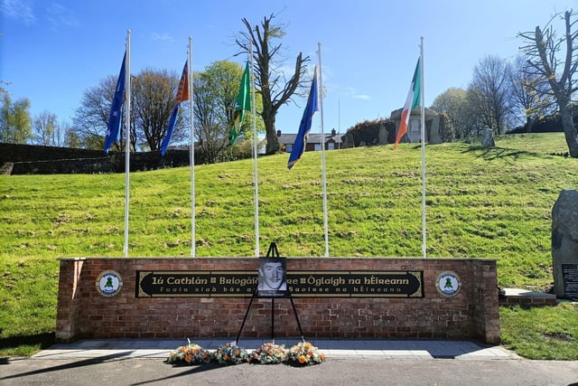 A picture of Richard Quigley at the monument.