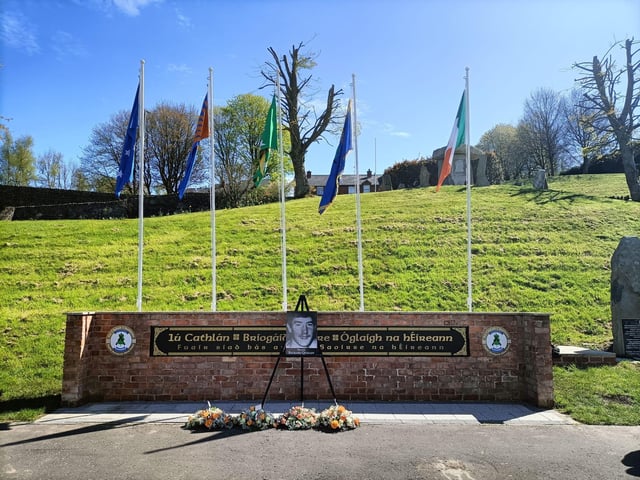 A picture of Richard Quigley at the monument.