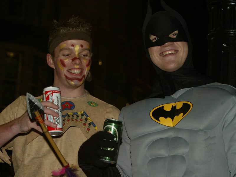 Sean Nash and Eamonn Gallagher.  (0311JB35):20 YEARS ON: Halloween celebrations in Derry in 2003