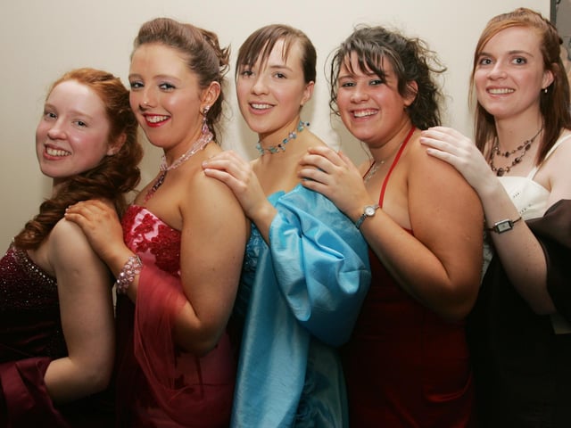 Belles of the Ball.... Catherine McHale, Dearbhaile Nairn, Hannah Lubbekke, REbecca McLaughlin and Gemma Doogan. (2911JB12)