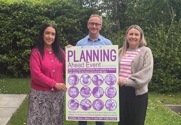 L-R: Michaela Doherty, Senior Social Worker, Dr Liam Foy and Cathy Morren, Social Work Assistant.