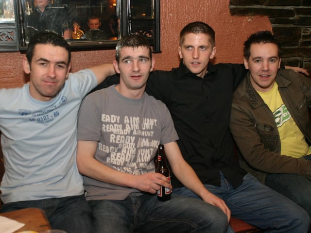Out and about in Duke's Bar in early 2004.