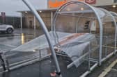 Trolley canopies at Sainsbury's supermarket in Derry have been partially destroyed.