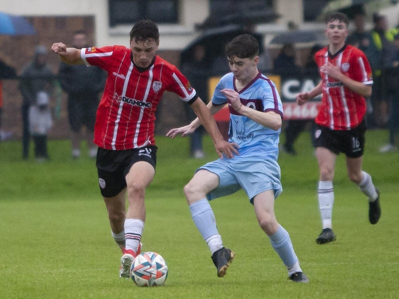 Action from Friday’s u-173 Foyle Cup final between Derry City and Institute at Oakland Park, Derry (Photos: Jim McCafferty Photography)