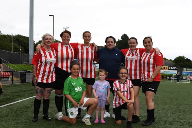 The Derry City Ladies team took part in the Foyle Pride Football v Homophobia soccer competition held in Brandywell Stadium. Photo: George Sweeney
