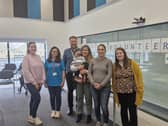Breast feeding peer volunteers Altnagelvin Recognition event, Deborah OShea, Teresa McPhilemy, Geoff, Cliodhna Dunne, Ana Vieyra, Joanie Callaghan.