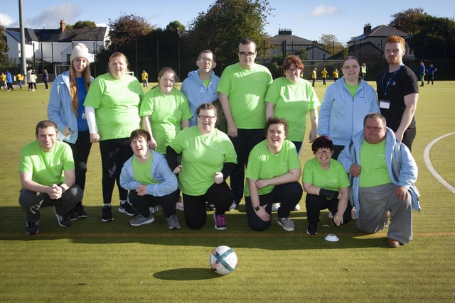 Moving On Up's Limavady Rovers squad pictured at last week's Peace Games competition.