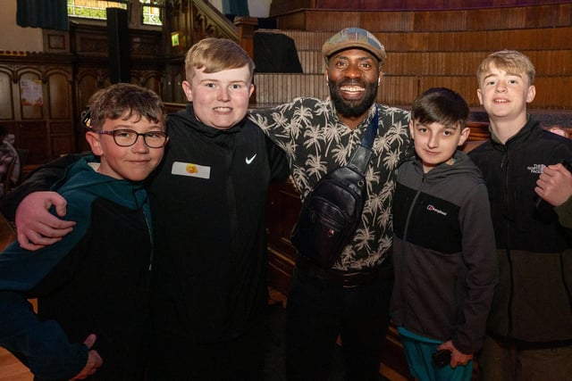 The Mayor Councillor Lilian Seenoi-Barr has once again hosted an Our Guildhall Our Space event for younger and older people in April with entertainment from In Your Space Circus School, Black Paddy, Richie Remo and DJ Tyree Patton. Picture Martin McKeown. 12.04.25
