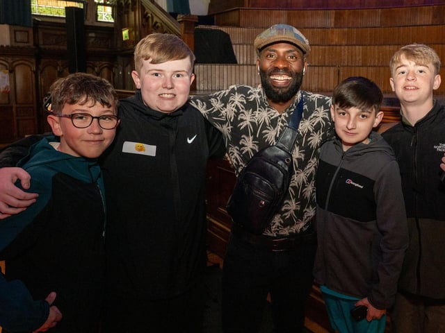 The Mayor Councillor Lilian Seenoi-Barr has once again hosted an Our Guildhall Our Space event for younger and older people in April with entertainment from In Your Space Circus School, Black Paddy, Richie Remo and DJ Tyree Patton. Picture Martin McKeown. 12.04.25