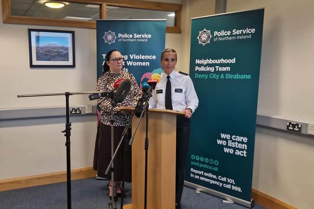 Derry City and Strabane District Commander, Chief Superintendent Gillian Kearney and Head of Public Protection Branch Detective Chief Superintendent Lindsay Fisher.